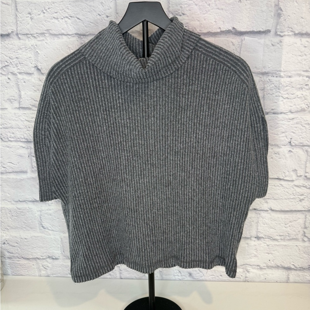 Charcoal Ribbed Turtleneck Sweater